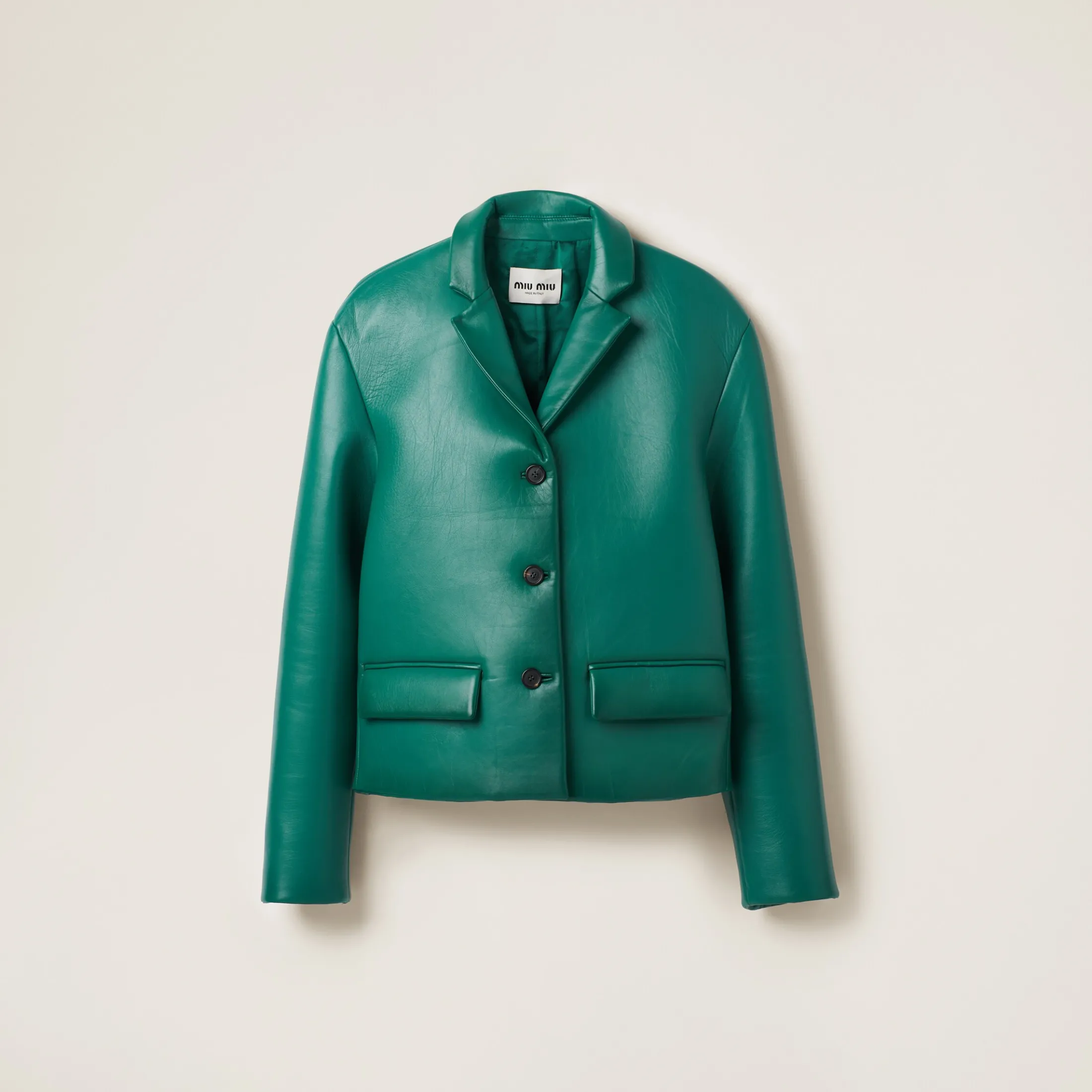 Absinthe Nappa Leather Jacket | Miu Miu