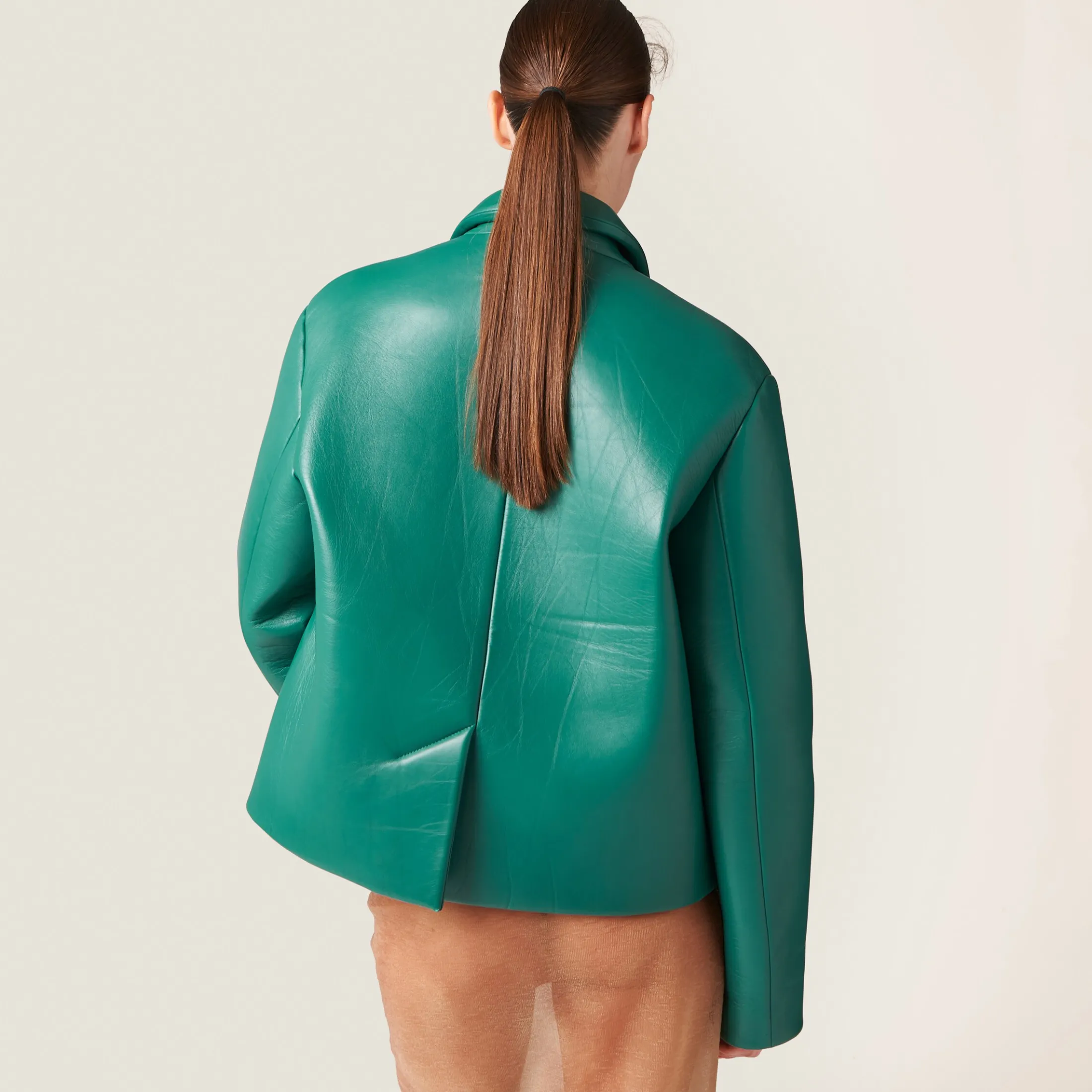 Absinthe Nappa Leather Jacket | Miu Miu