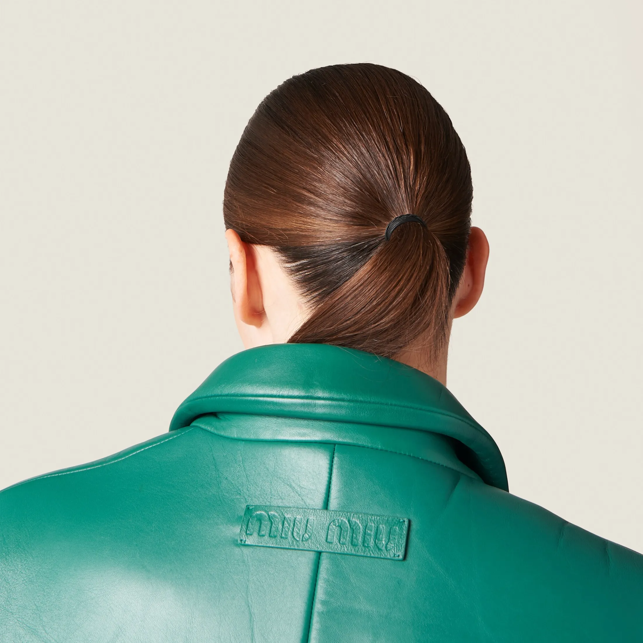 Absinthe Nappa Leather Jacket | Miu Miu