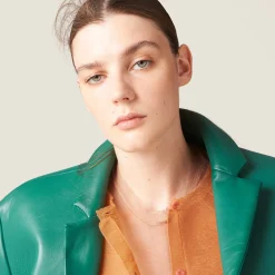 Absinthe Nappa Leather Jacket | Miu Miu