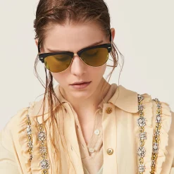 Acid Yellow Lenses Miu Miu Runway Sunglasses | Miu Miu