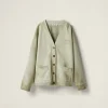 Agave Garment-dyed Cotton Fleece Cardigan | Miu Miu