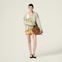 Agave Garment-dyed Cotton Fleece Cardigan | Miu Miu