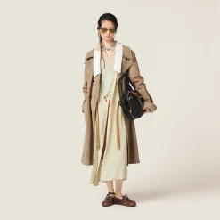 Agave Garment-dyed Crepe De Chine Dress | Miu Miu