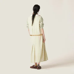 Agave Garment-dyed Crepe De Chine Dress | Miu Miu