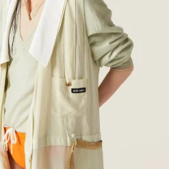 Agave Garment-dyed Crepe De Chine Dress | Miu Miu