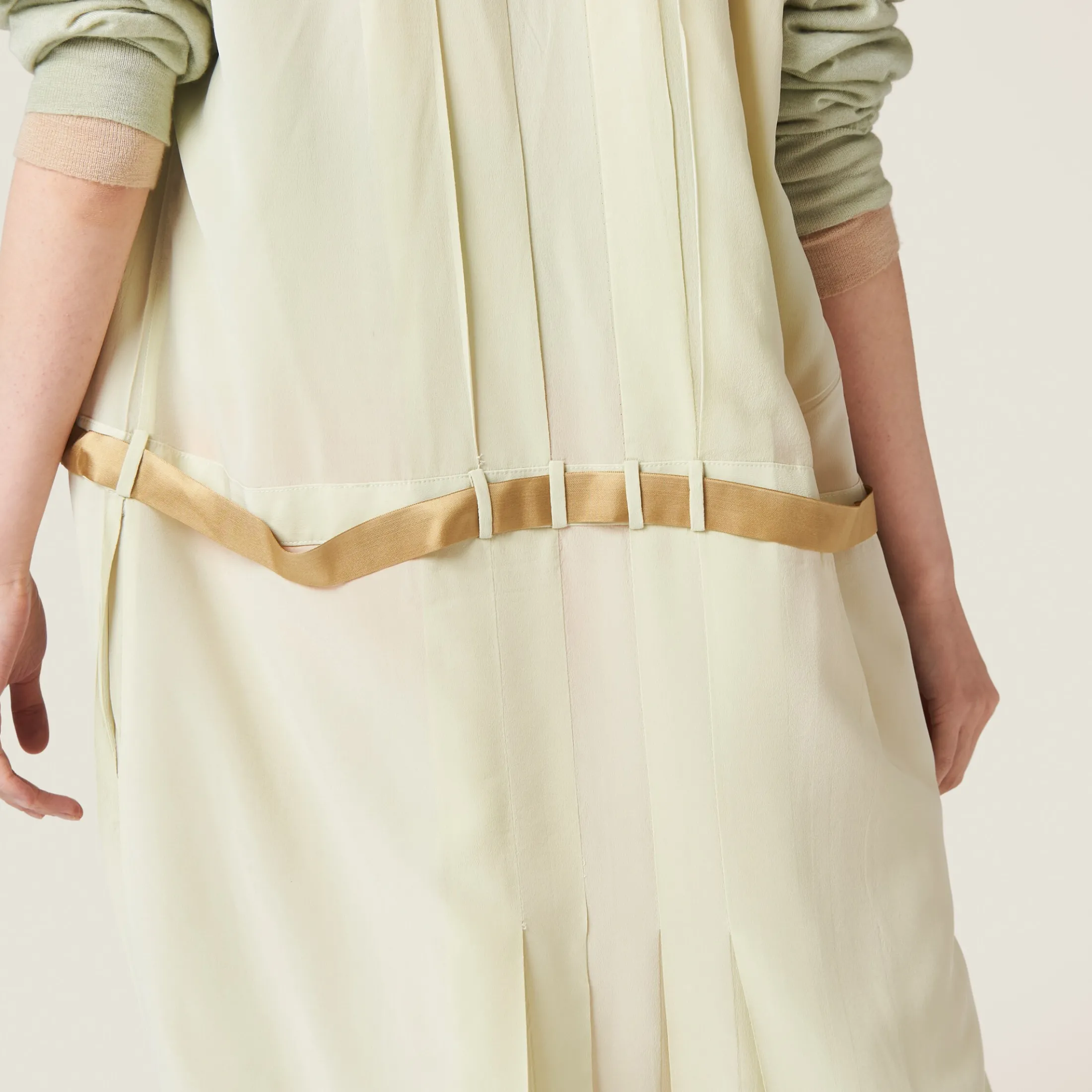 Agave Garment-dyed Crepe De Chine Dress | Miu Miu
