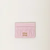 Alabaster Pink Matelassé Nappa Leather Card Holder | Miu Miu