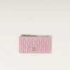 Alabaster Pink Matelassé Nappa Leather Envelope Wallet | Miu Miu