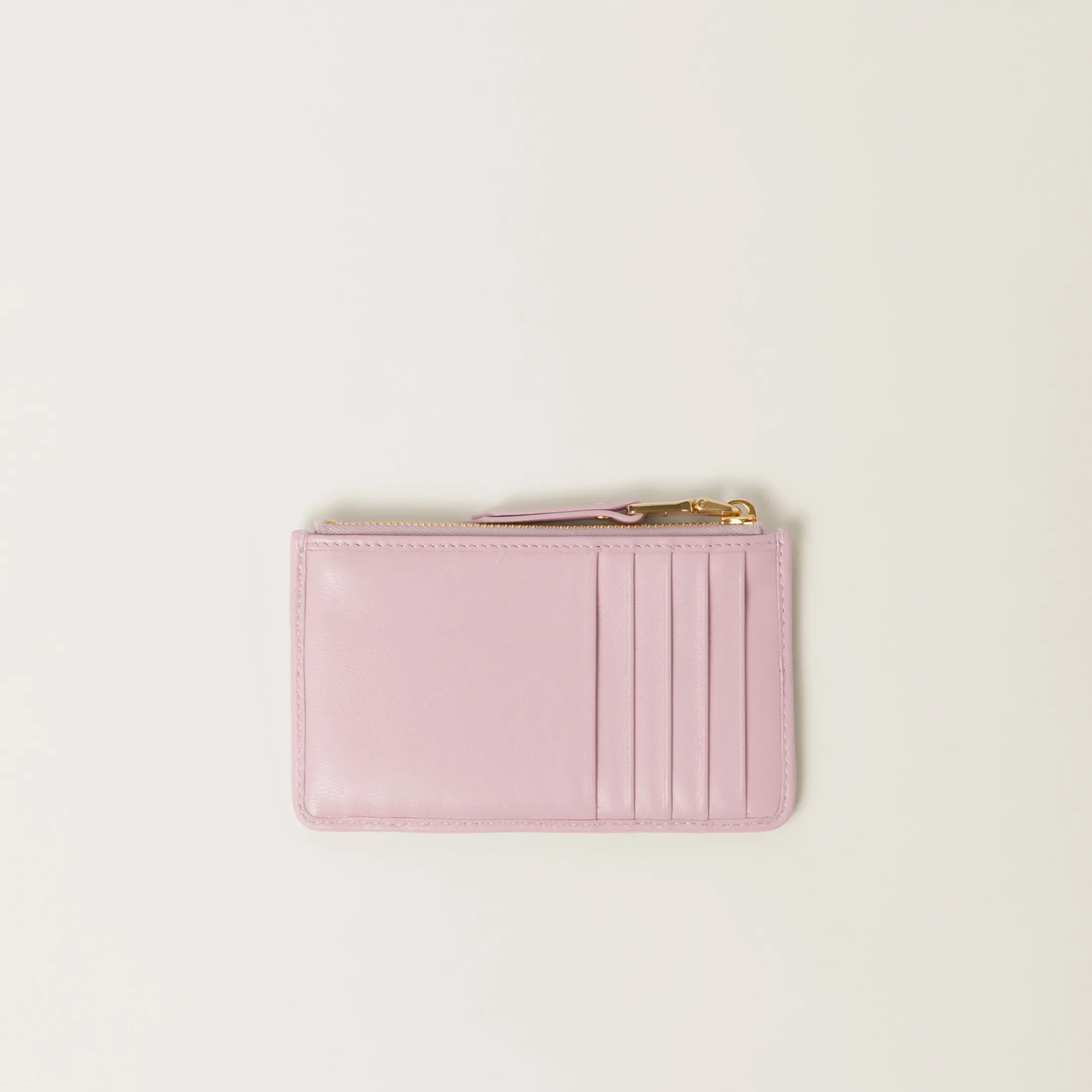 Alabaster Pink Matelassé Nappa Leather Envelope Wallet | Miu Miu
