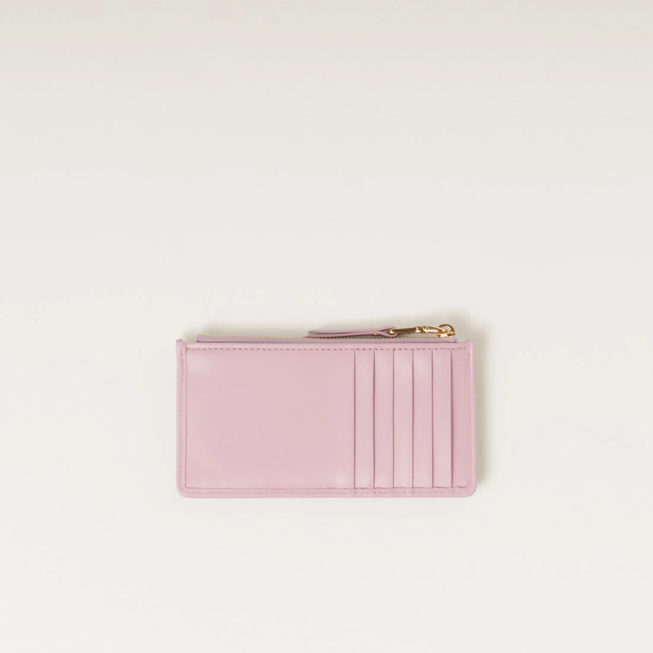 Alabaster Pink Matelassé Nappa Leather Envelope Wallet | Miu Miu