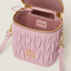 Alabaster Pink Matelassé Nappa Leather Micro Bag | Miu Miu