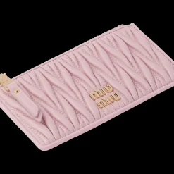 Alabaster Pink Matelassé Nappa Leather Envelope Wallet | Miu Miu