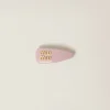 Alabaster Pink Patent Leather Hair Clip | Miu Miu