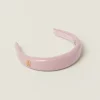 Alabaster Pink Patent Leather Headband | Miu Miu