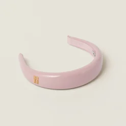 Alabaster Pink Patent Leather Headband | Miu Miu