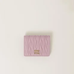 Alabaster Pink Small Matelassé Nappa Leather Wallet | Miu Miu