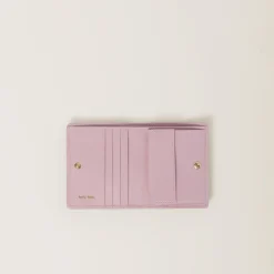 Alabaster Pink Small Matelassé Nappa Leather Wallet | Miu Miu