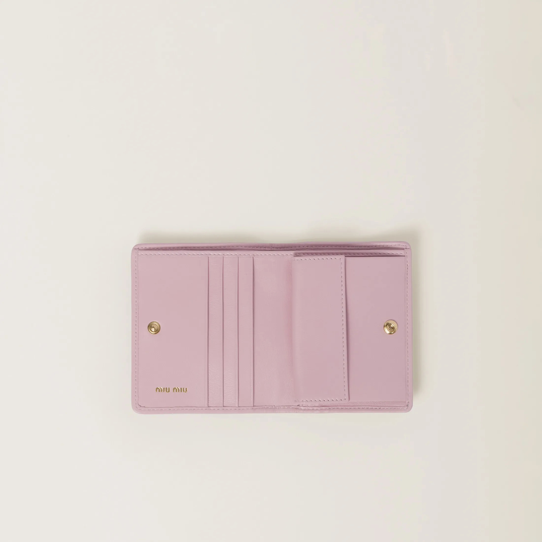 Alabaster Pink Small Matelassé Nappa Leather Wallet | Miu Miu
