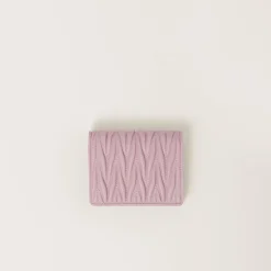 Alabaster Pink Small Matelassé Nappa Leather Wallet | Miu Miu