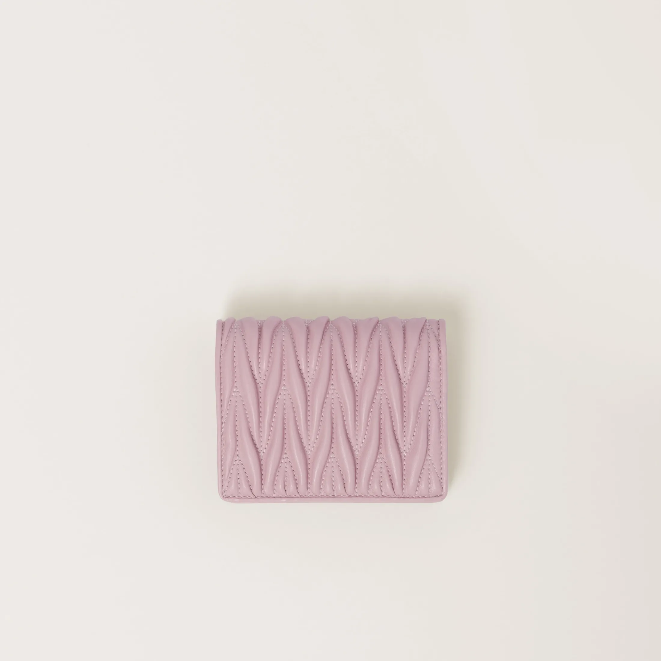 Alabaster Pink Small Matelassé Nappa Leather Wallet | Miu Miu