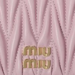 Alabaster Pink Small Matelassé Nappa Leather Wallet | Miu Miu