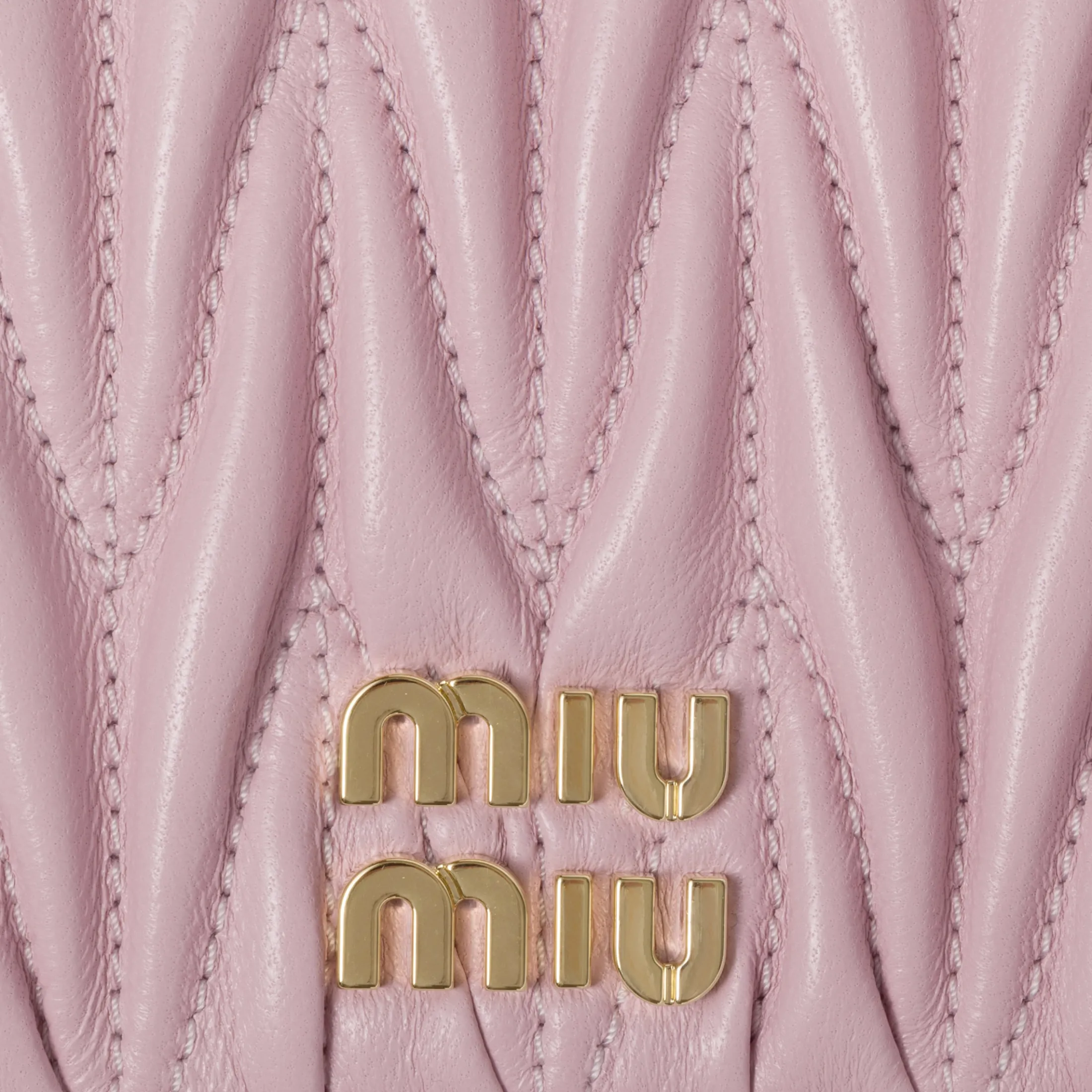 Alabaster Pink Small Matelassé Nappa Leather Wallet | Miu Miu