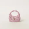 Alabaster Pink Wander Matelassé Nappa Leather Hobo Bag | Miu Miu