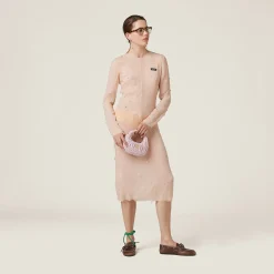 Alabaster Pink Wander Matelassé Nappa Leather Hobo Mini-bag | Miu Miu