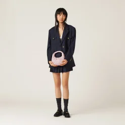 Alabaster Pink Wander Matelassé Nappa Leather Hobo Bag | Miu Miu