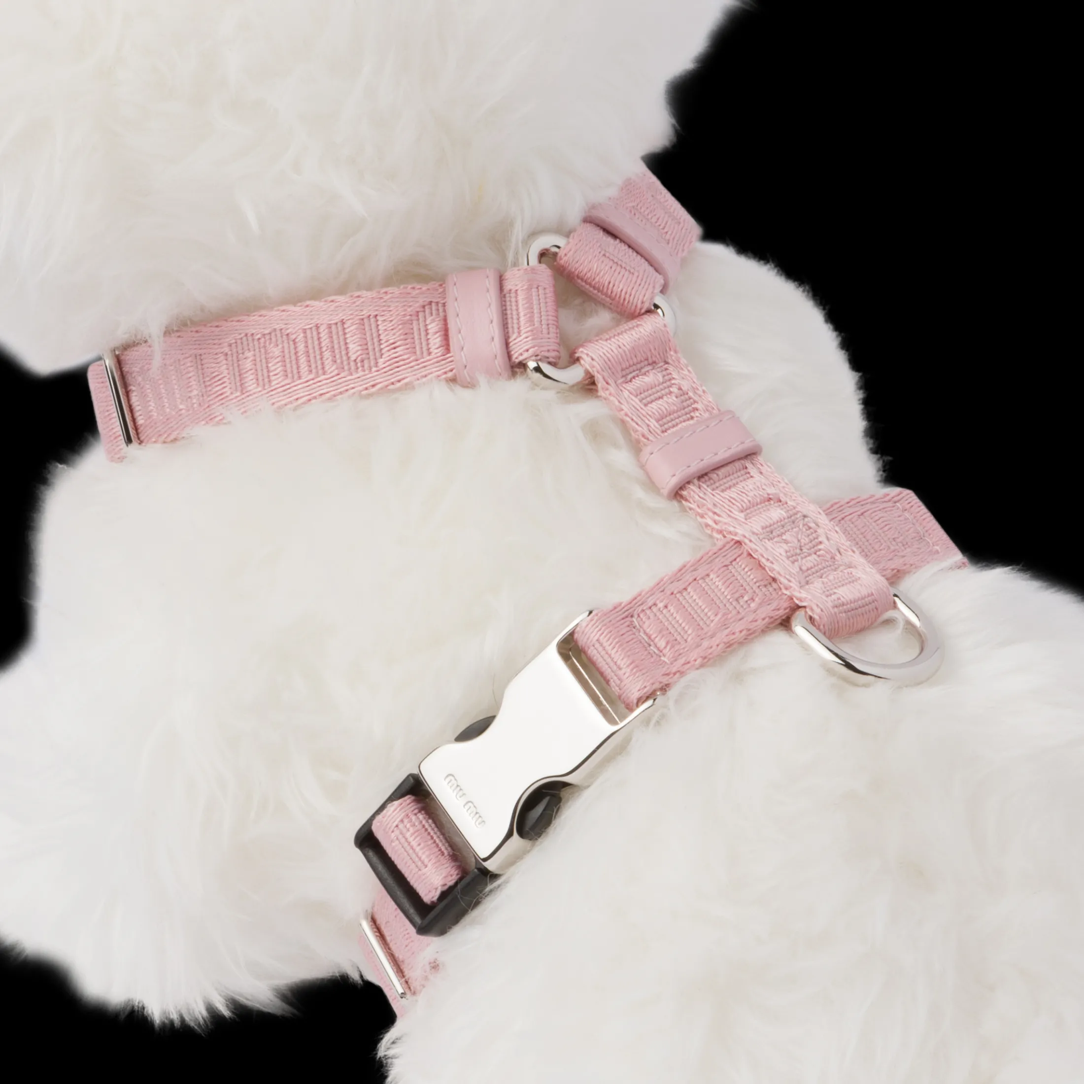 Alabaster Pink Woven Tape Dog Harness | Miu Miu