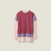 Alabaster/lilac/mauve Set Of 3 Jersey T-shirts | Miu Miu