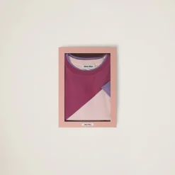 Alabaster/lilac/mauve Set Of 3 Jersey T-shirts | Miu Miu