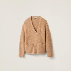 Albino White Cashmere And Silk Knit Cardigan | Miu Miu
