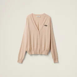 Albino White Cashmere And Silk Cardigan | Miu Miu