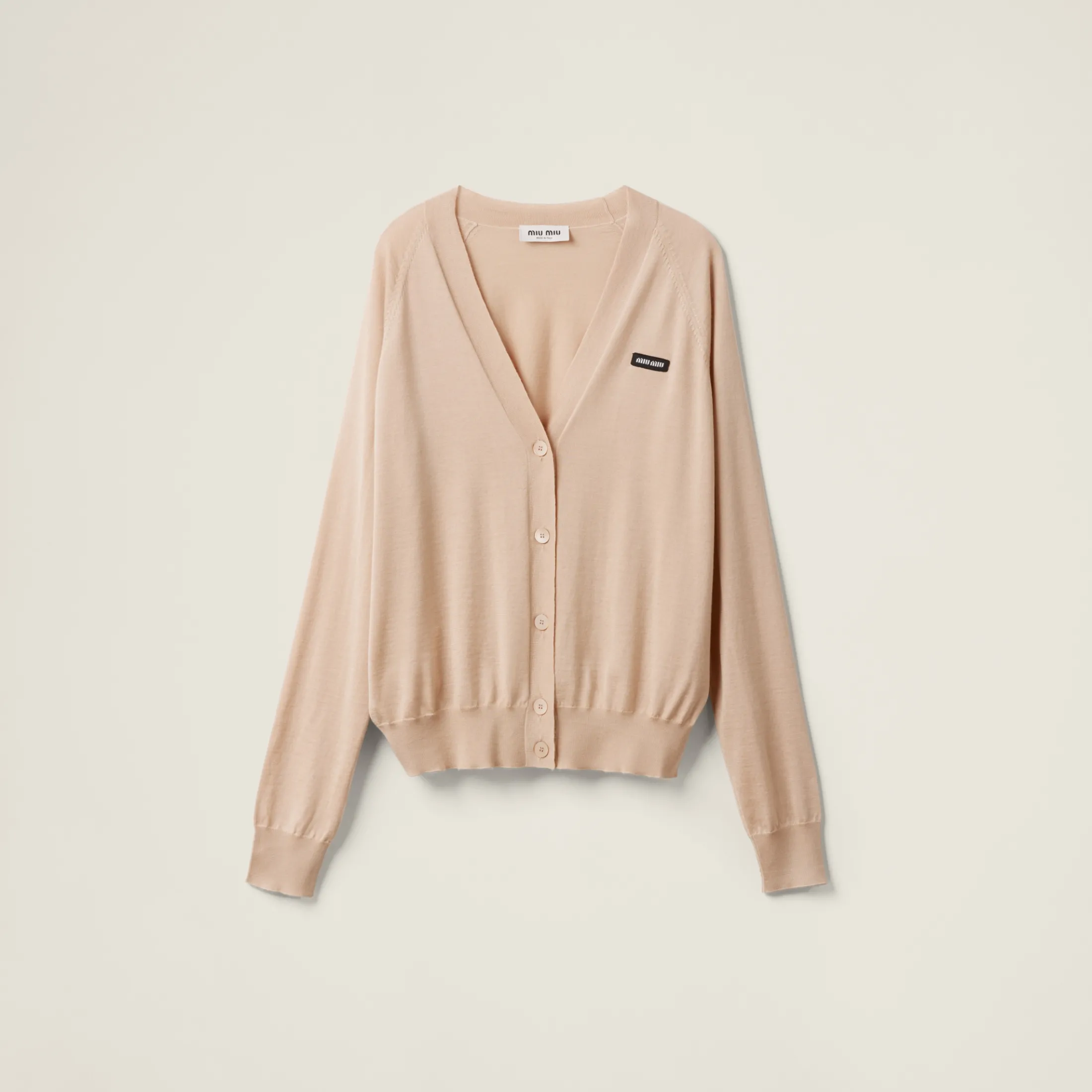 Albino White Cashmere And Silk Cardigan | Miu Miu