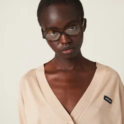 Albino White Cashmere And Silk Cardigan | Miu Miu
