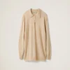 Albino White Cashmere Knit Polo Shirt | Miu Miu
