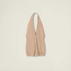 Albino White Cashmere Knit Vest | Miu Miu