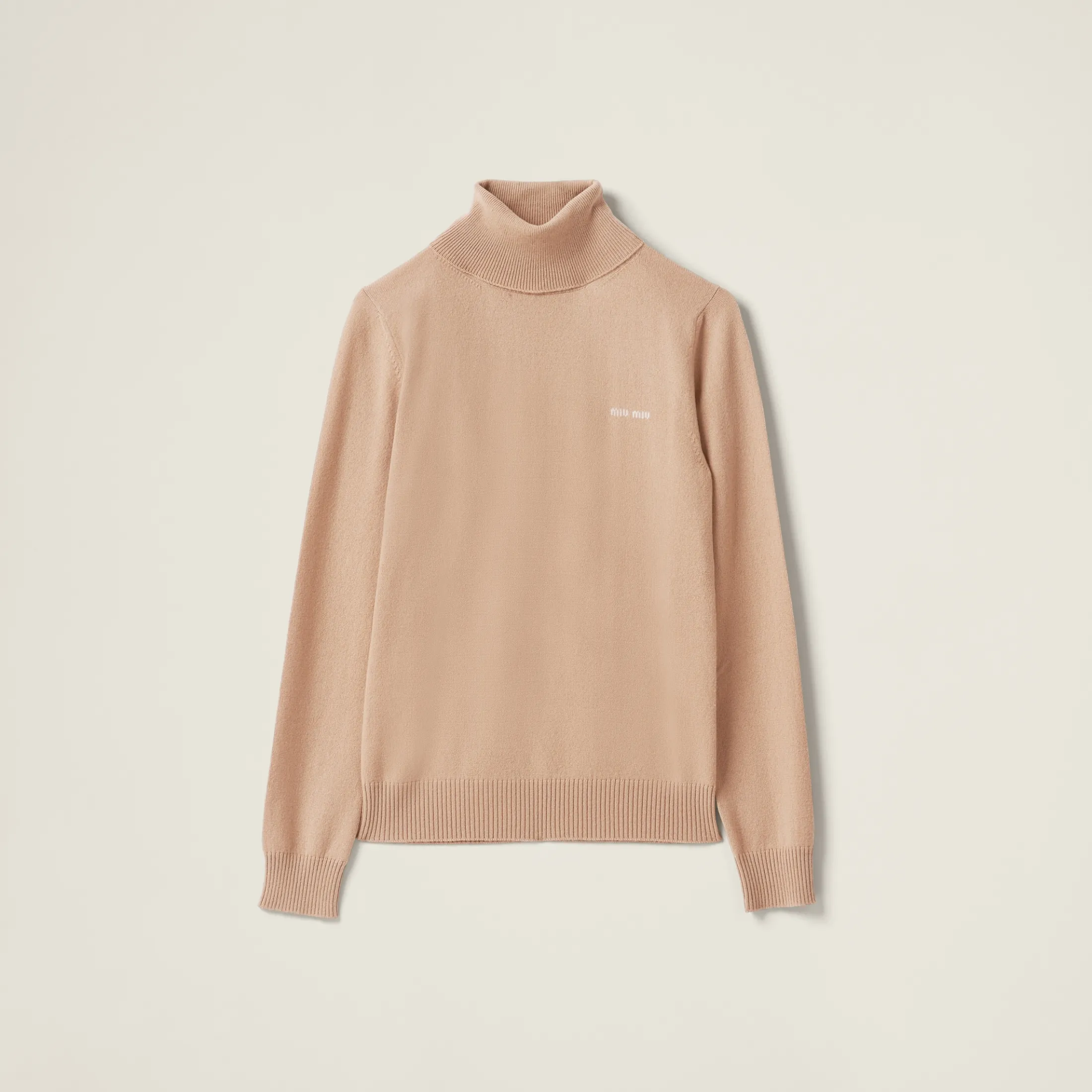 Albino White Cashmere Turtleneck Sweater | Miu Miu