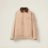 Albino White Embroidered Garment-dyed Gabardine Blouson Jacket | Miu Miu