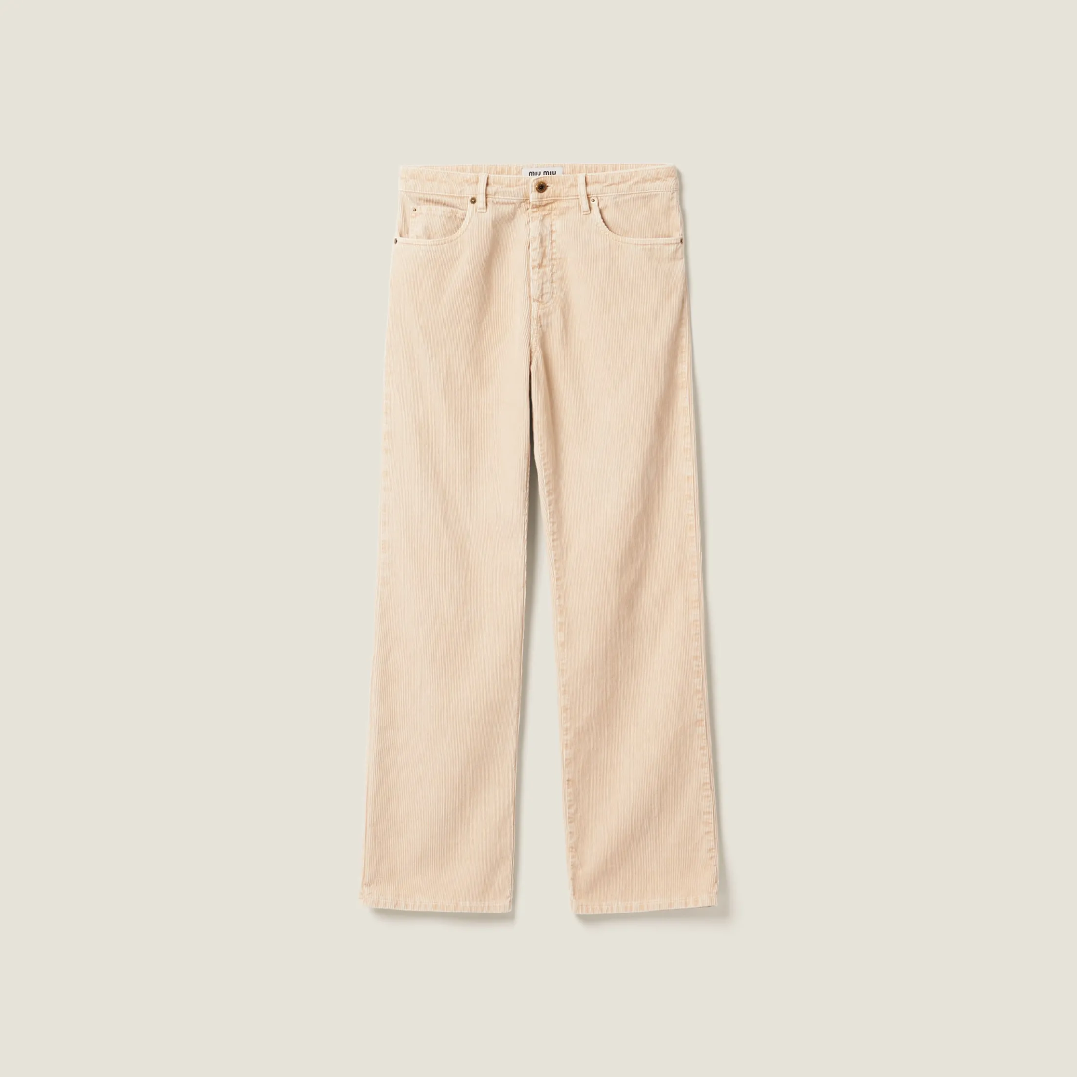 Albino White Garment-dyed Corduroy Pants | Miu Miu