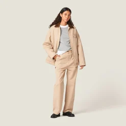 Albino White Garment-dyed Gabardine Pants | Miu Miu