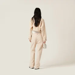 Albino White Garment-dyed Corduroy Pants | Miu Miu