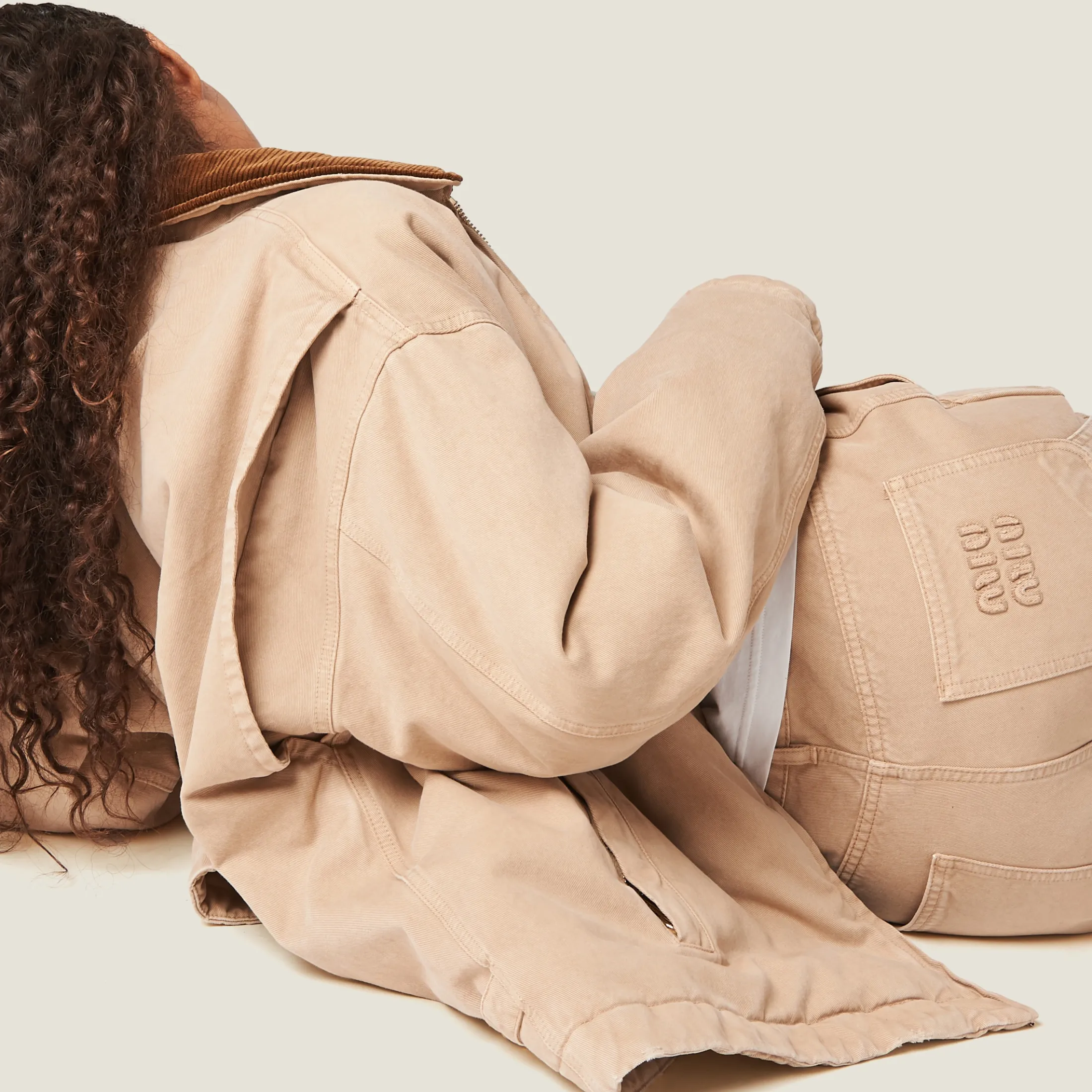 Albino White Garment-dyed Gabardine Pants | Miu Miu