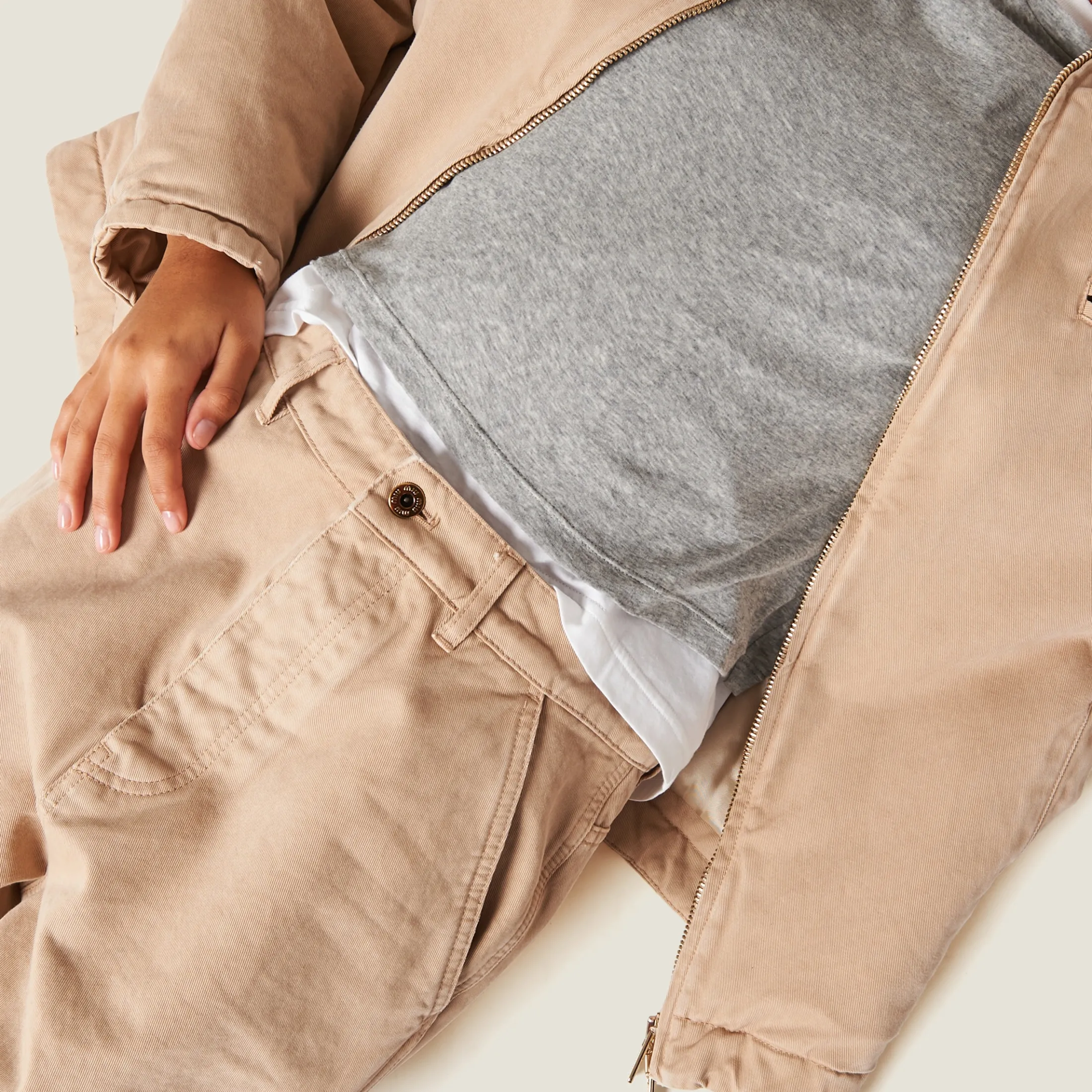 Albino White Garment-dyed Gabardine Pants | Miu Miu