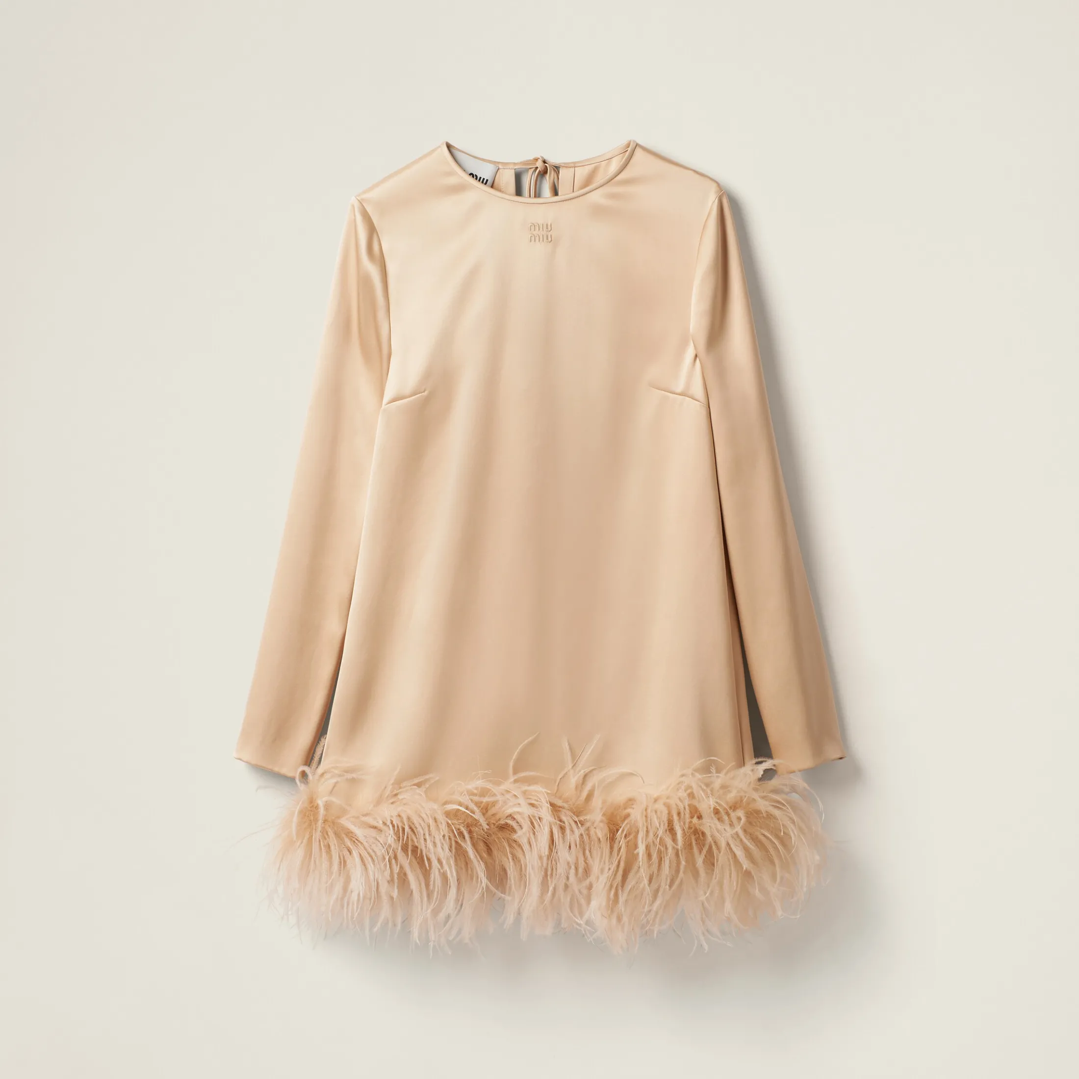 Albino White Satin Mini-dress | Miu Miu