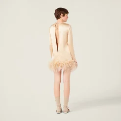 Albino White Satin Mini-dress | Miu Miu