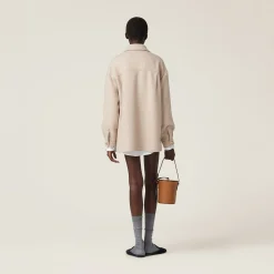 Albino White Wool Blouson Jacket | Miu Miu