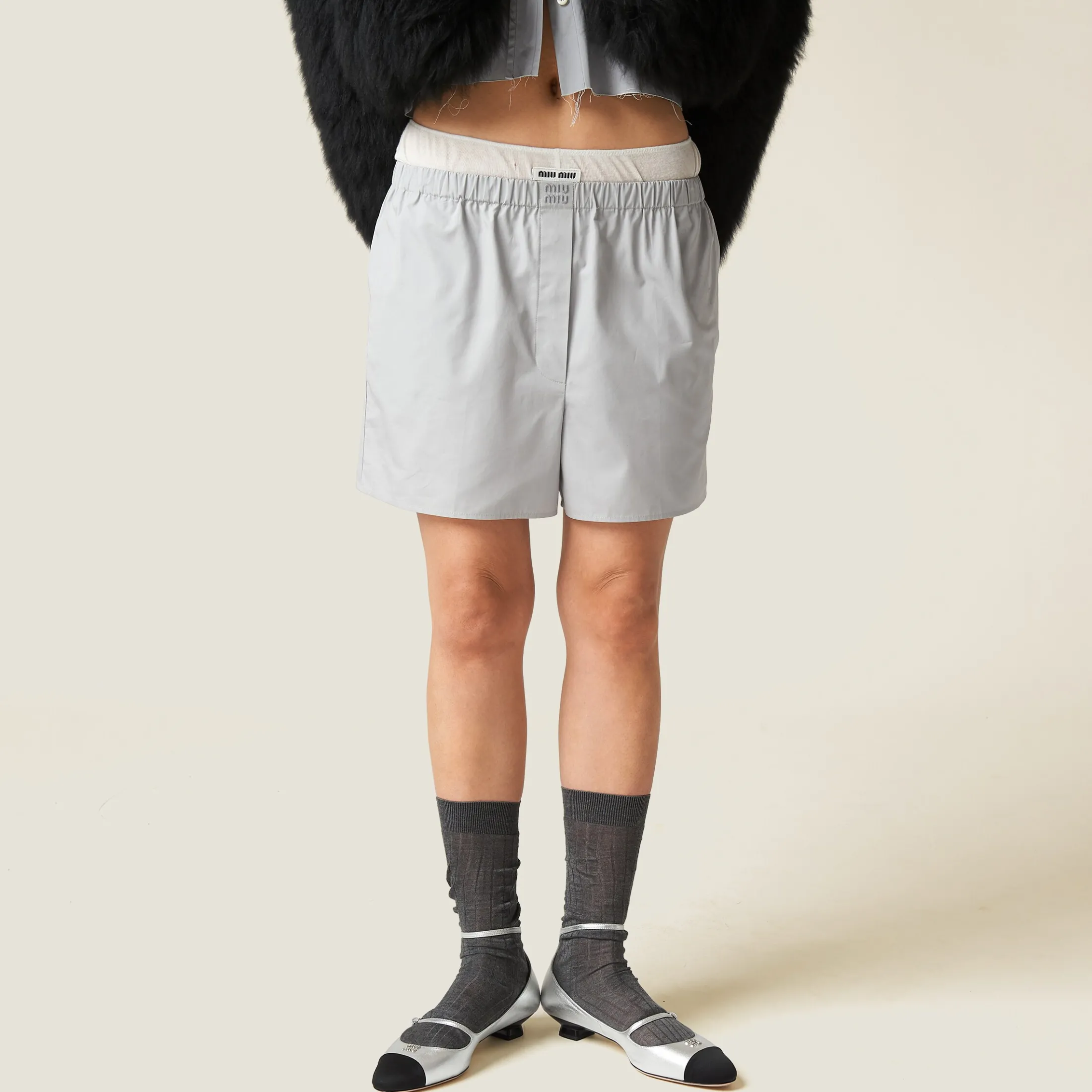 Aluminum Poplin Boxers | Miu Miu
